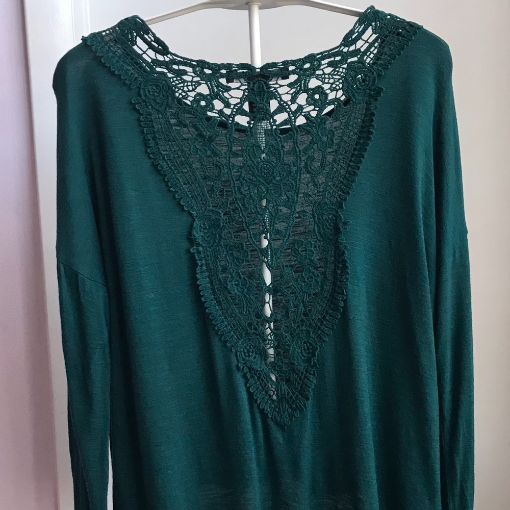 Forever 21 Dark Green Long Sleeve Crop Top - Picture 5 of 10